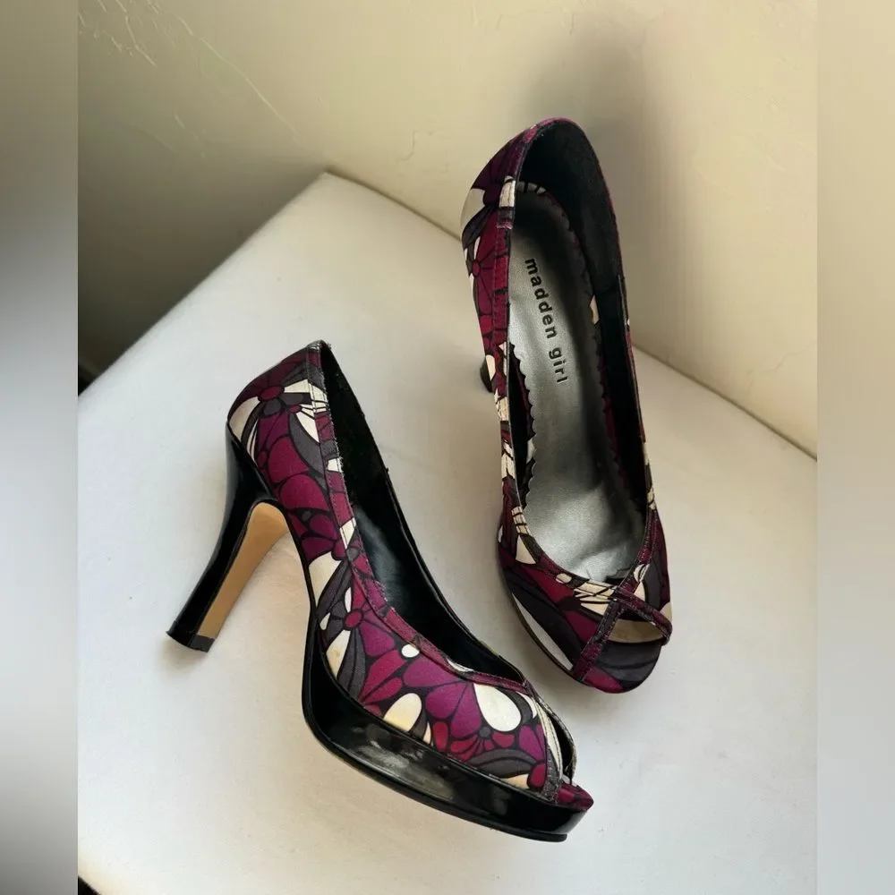 Madden Girl Peep-Toe Pumps with a multicolor purple, Size 7